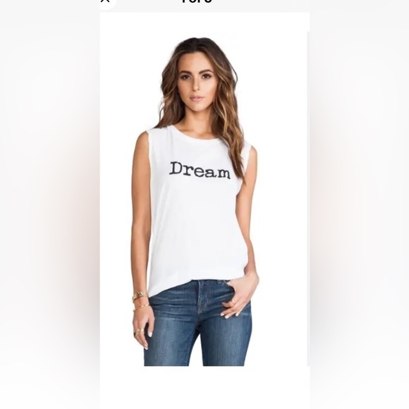Revolve Michael Stars One Size Muscle Tank Shirt Top Dream High Low White Cotton - Picture 1 of 6